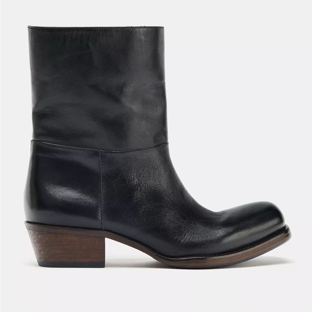 Black Leather Ankle Boots